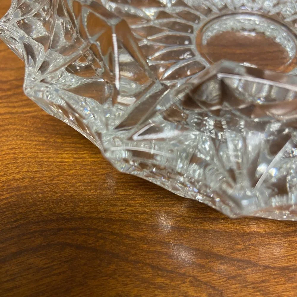 Vintage Glass Decorative Bowl - Elegant Crystal-Style Home Accent